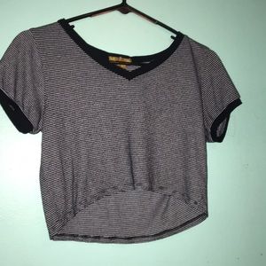 A v-neck crop top